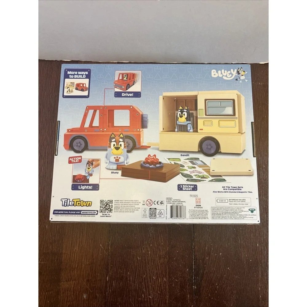 Tile Town Bluey Heeler Camper Tile Playset - Magnetic Building Set - Ages 3+